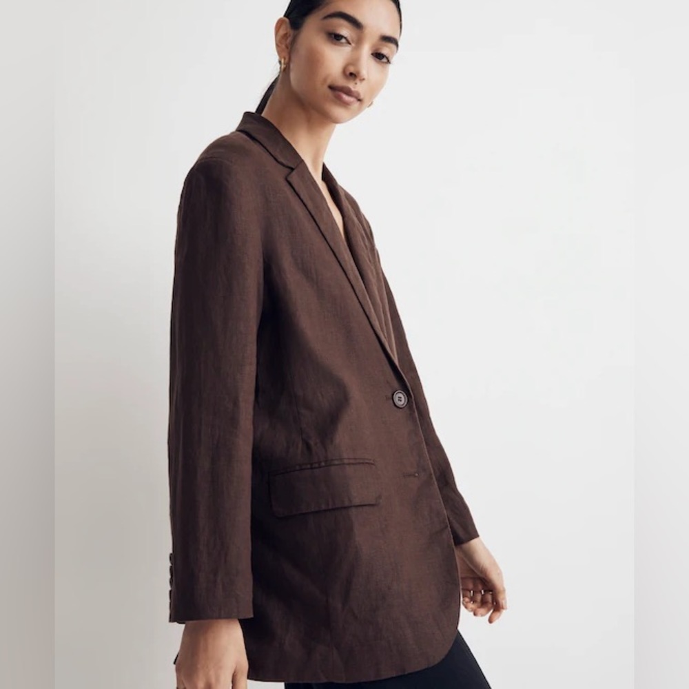 Madewell Brown Single-Button Blazer